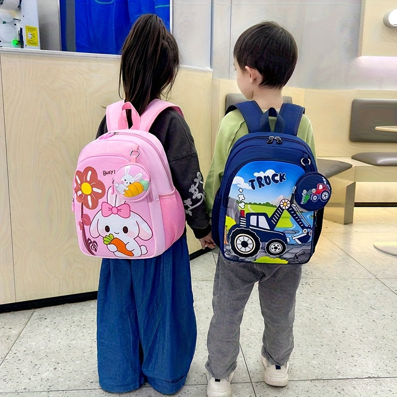 Preschool backpack for children aged 3-6 years, princess or rabbit/truck design