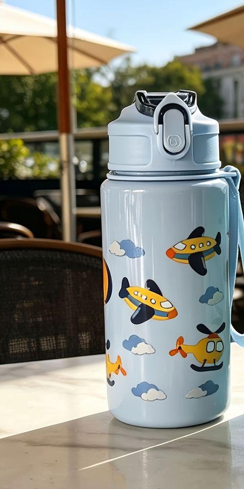Bouteille thermique pour enfants en acier inoxydable, motif dinosaure