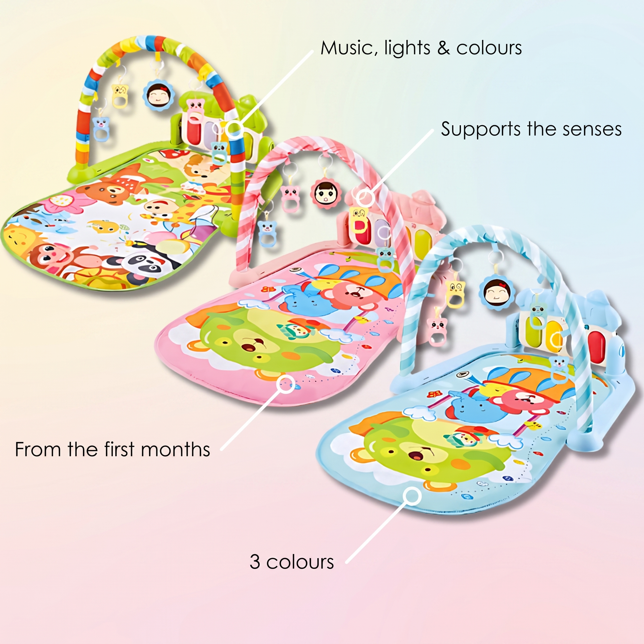 Jouet musical interactif pour bébés – coloré, jouant de la musique et lumineux