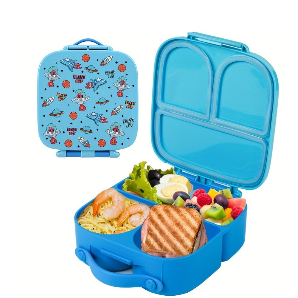 Wesoła lunchbox dla dzieci z 4 przegródkami i wyjmowanym separatorem