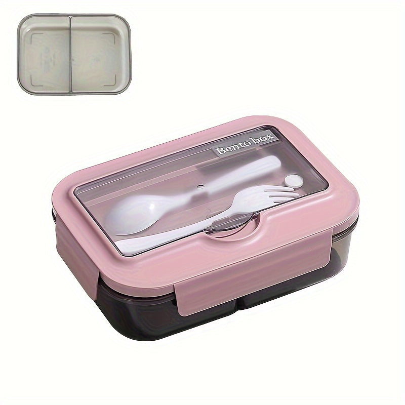 Lunchbox for children with a leak-proof lid and double spoon, microwave safe