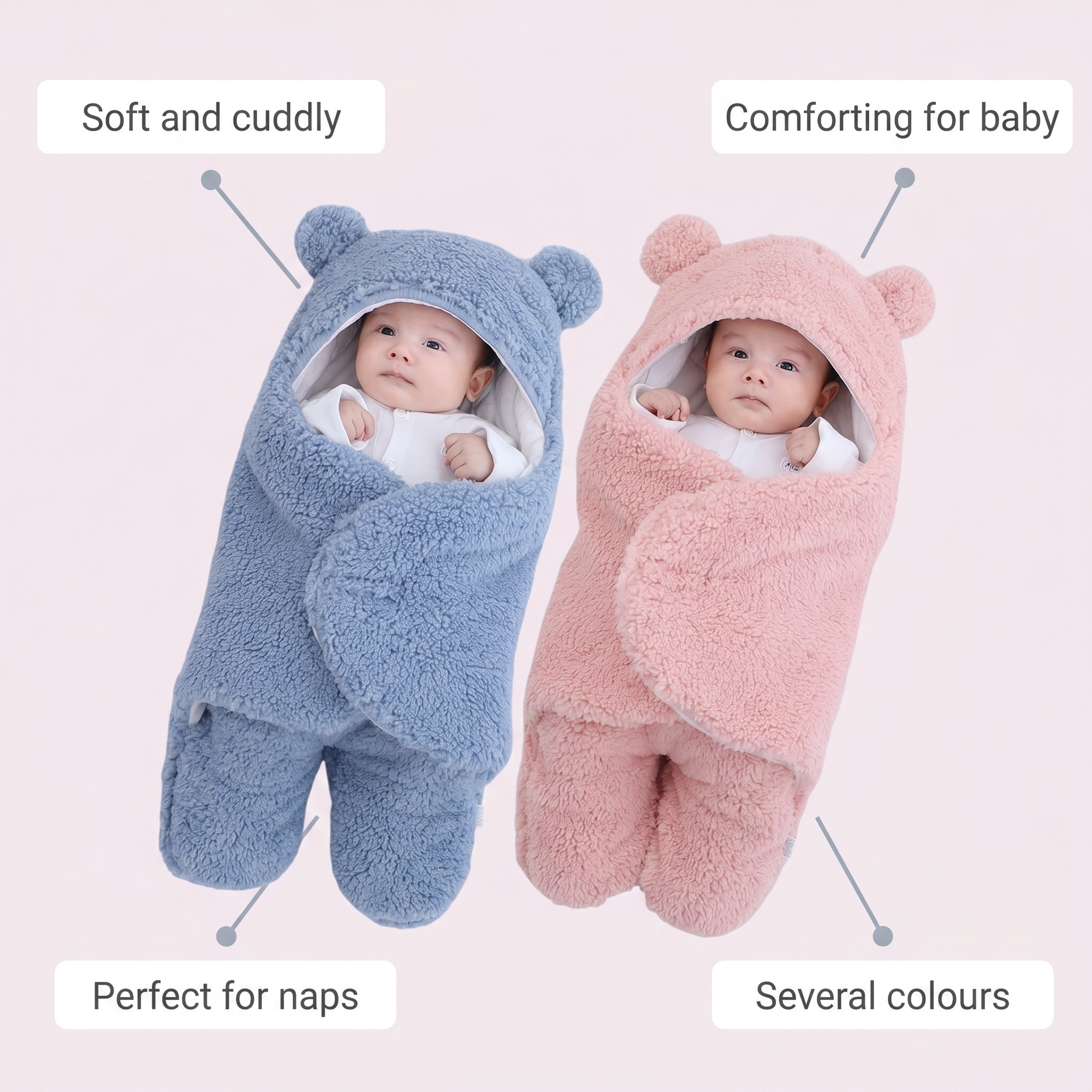 Couverture-doudou pour bébés – enveloppe douce et chaude