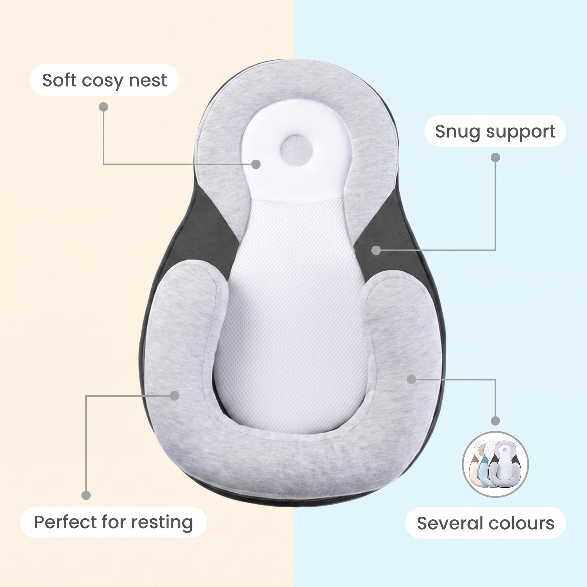 Soothing baby lounger – a comfortable, soft nest
