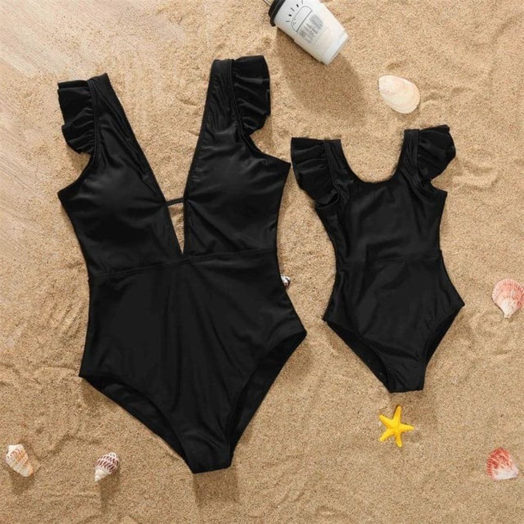 Dopasowany zestaw kostiumów kąpielowych mama i dziecko, bikini dla dziewczynki