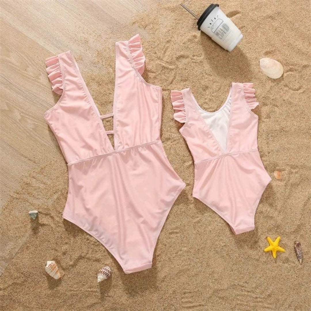 Dopasowany zestaw kostiumów kąpielowych mama i dziecko, bikini dla dziewczynki