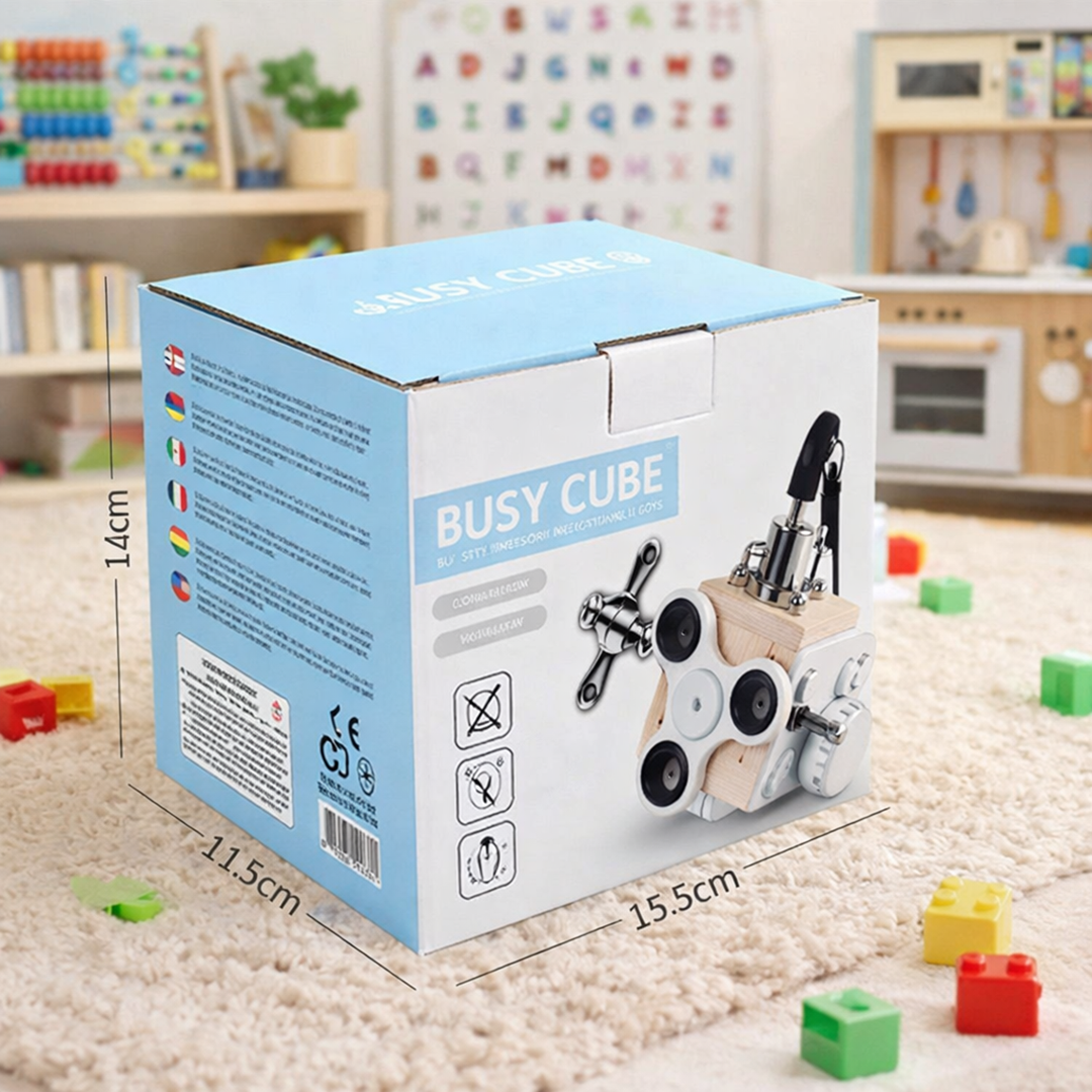 Busy Cube – Rozwijanie motoryki małej dzięki wszechstronnej zabawce edukacyjnej – widok produktu 6 | Kidartsy