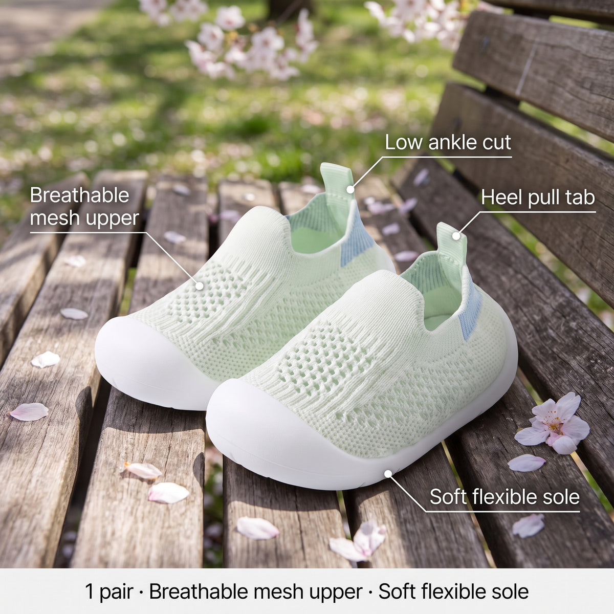Buty do pierwszych kroków z siateczki