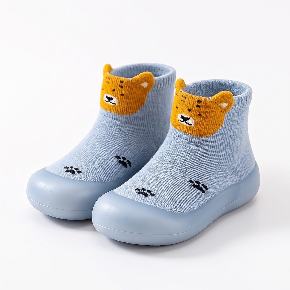 Buty skarpetkowe dziecięce z motywem 3D, jasnoniebieski tygrys