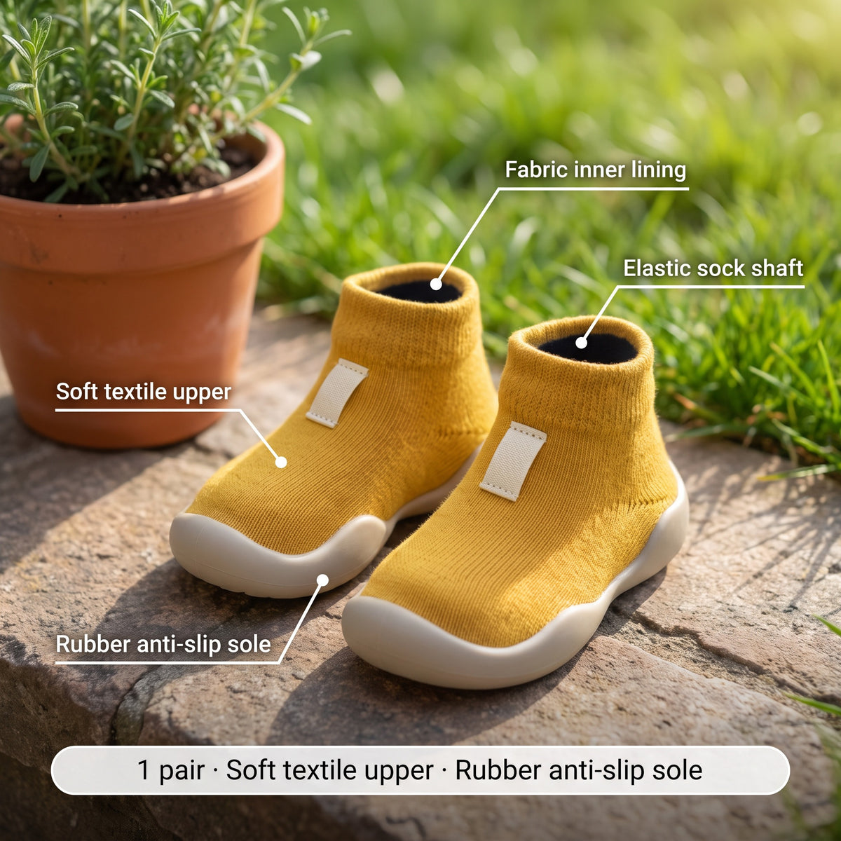 Buty skarpetkowe niemowlęce z dzianiny