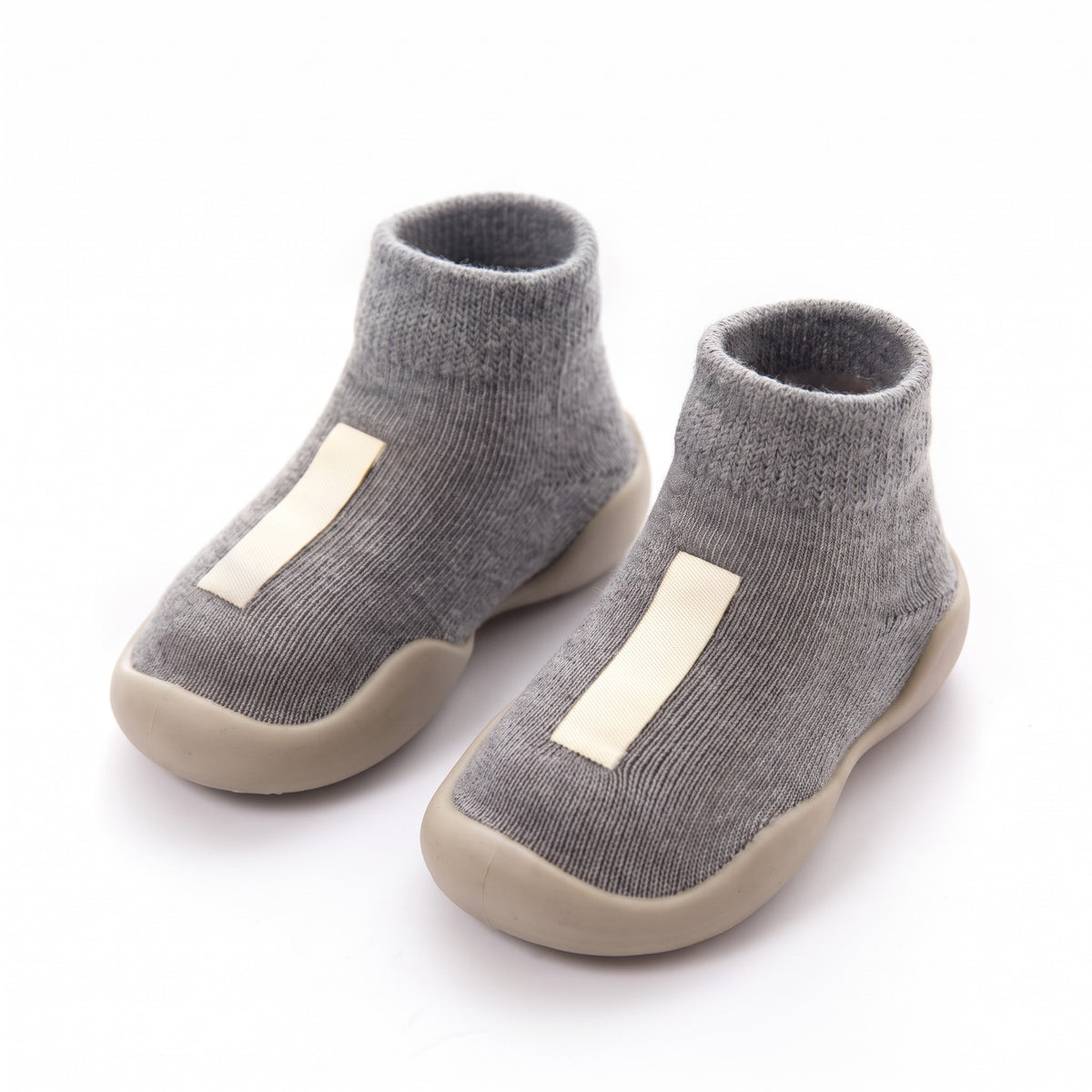 Buty skarpetkowe niemowlęce z dzianiny, szary