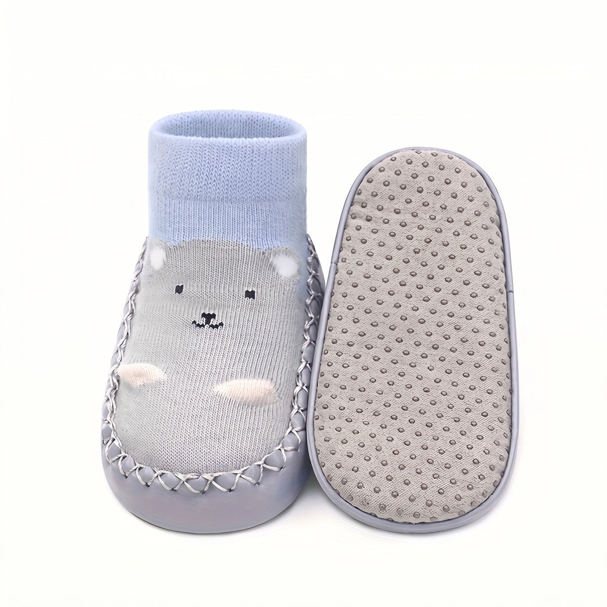 Buty skarpetkowe niemowlęce ze zwierzątkiem, szary koala