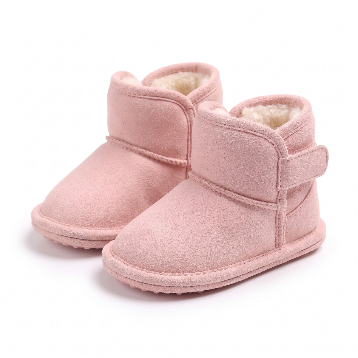 Buty zimowe niemowlęce ocieplane polarem, różowy