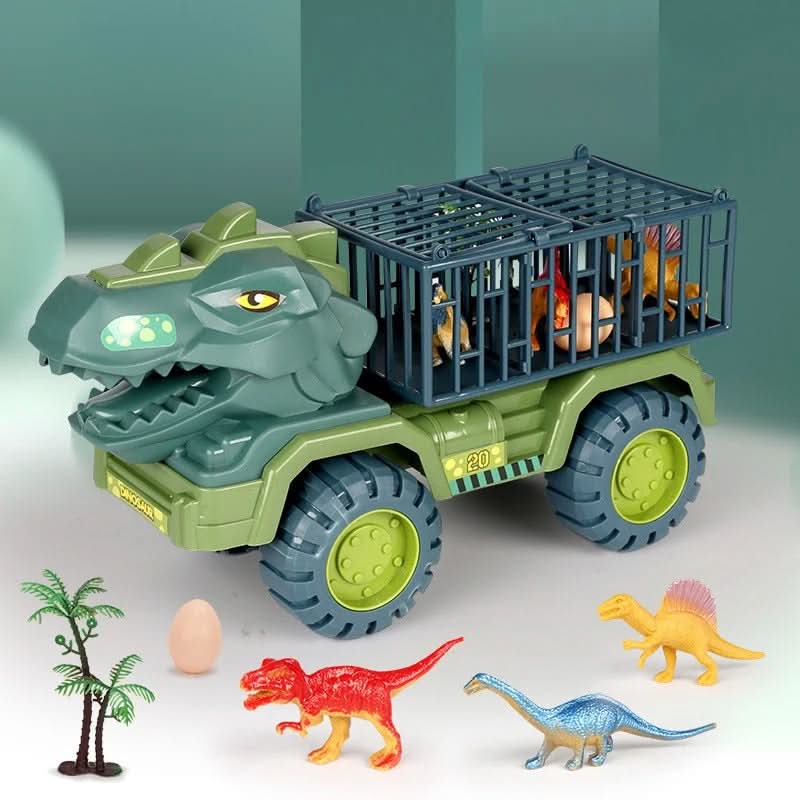 Ciężarówka dinozaur z klatką, ciężarówka z figurkami