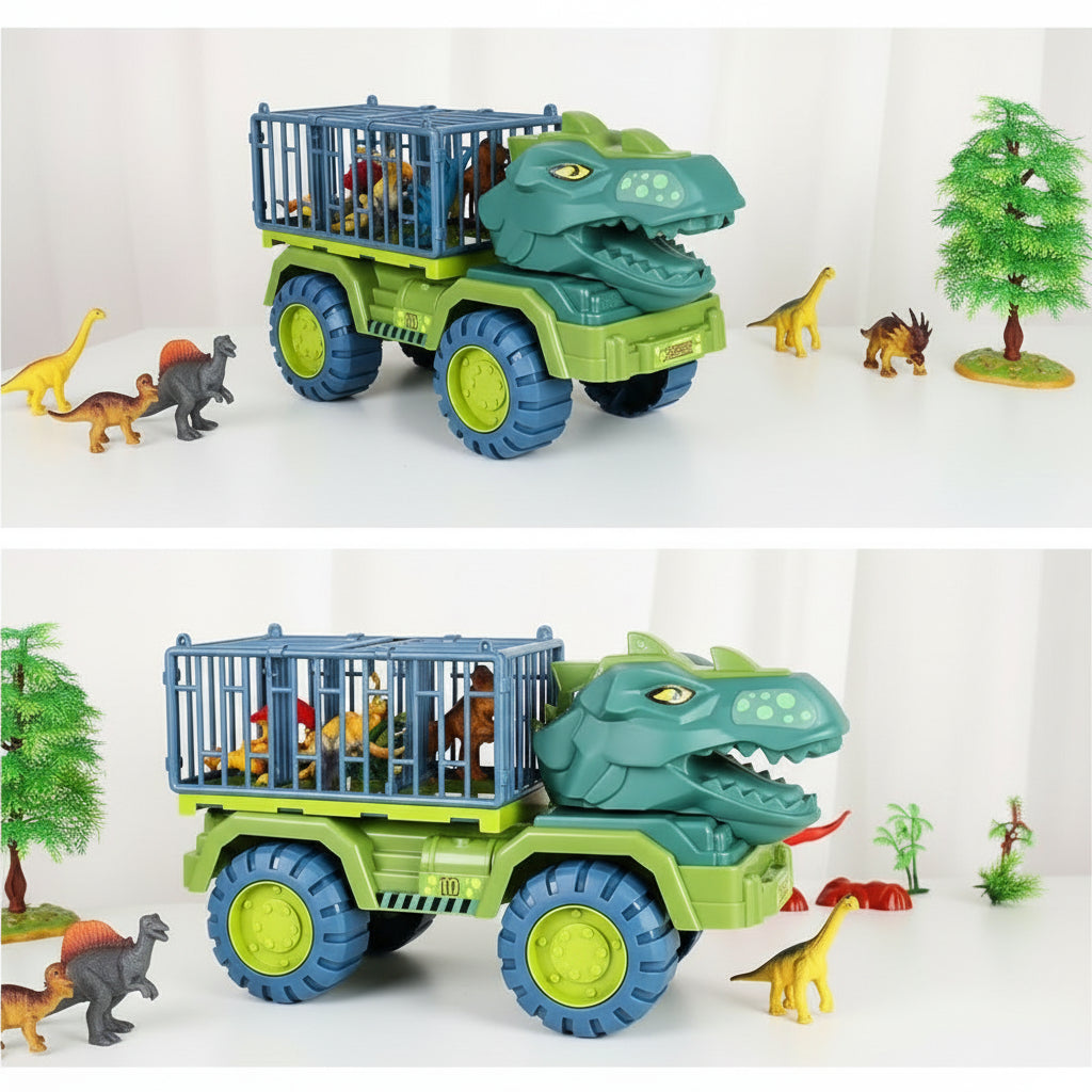 Ciężarówka dinozaur z klatką, pojazd z akcesoriami
