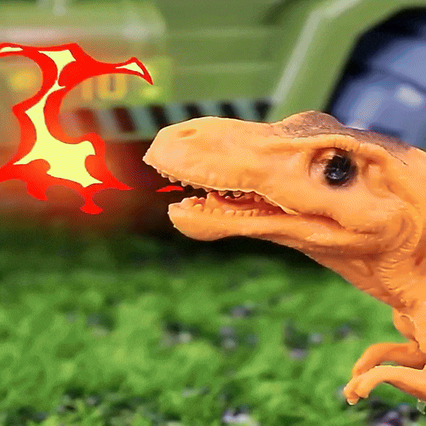 Ciężarówka dinozaur z klatką, figurka z bliska