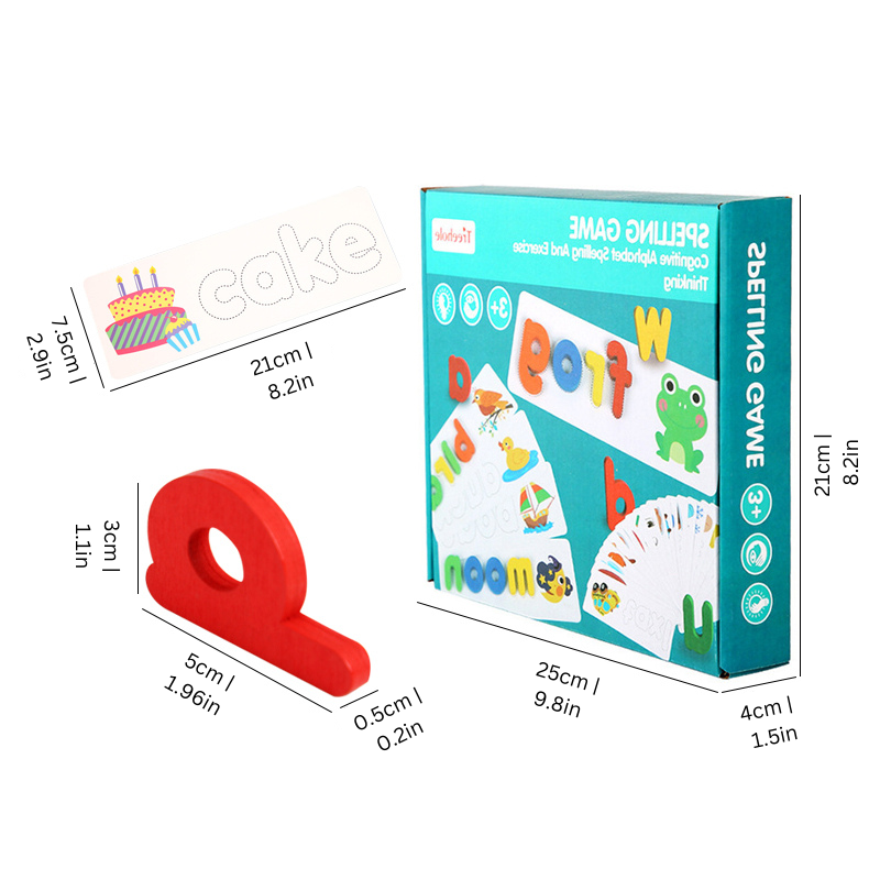 Drewniana gra do nauki literowania – edukacyjna zabawka Montessori – widok produktu 4 | Kidartsy