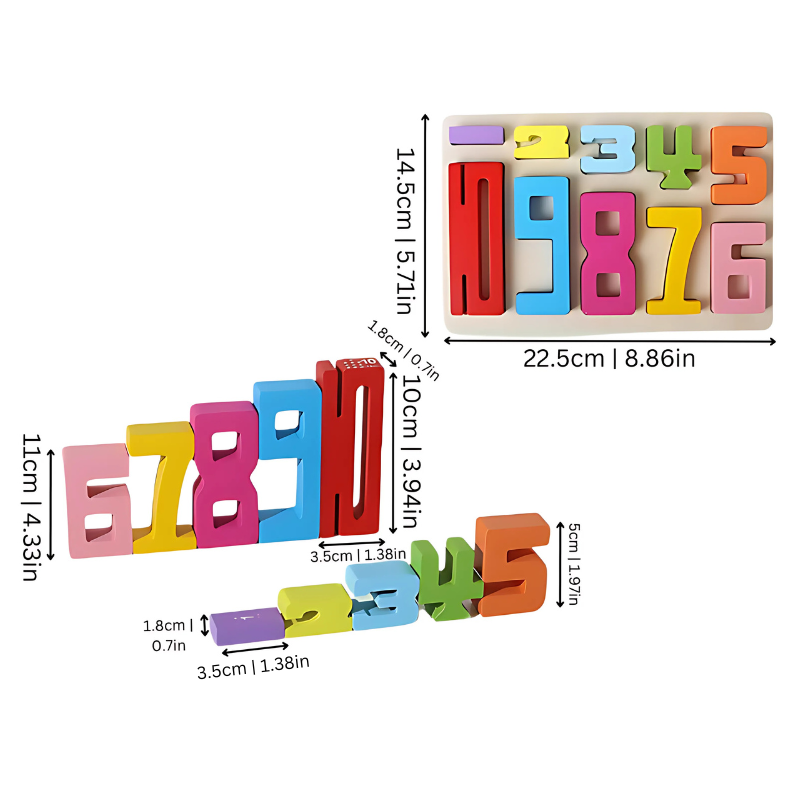 Drewniane klocki do nauki liczenia – edukacyjna zabawka Montessori – widok produktu 4 | Kidartsy