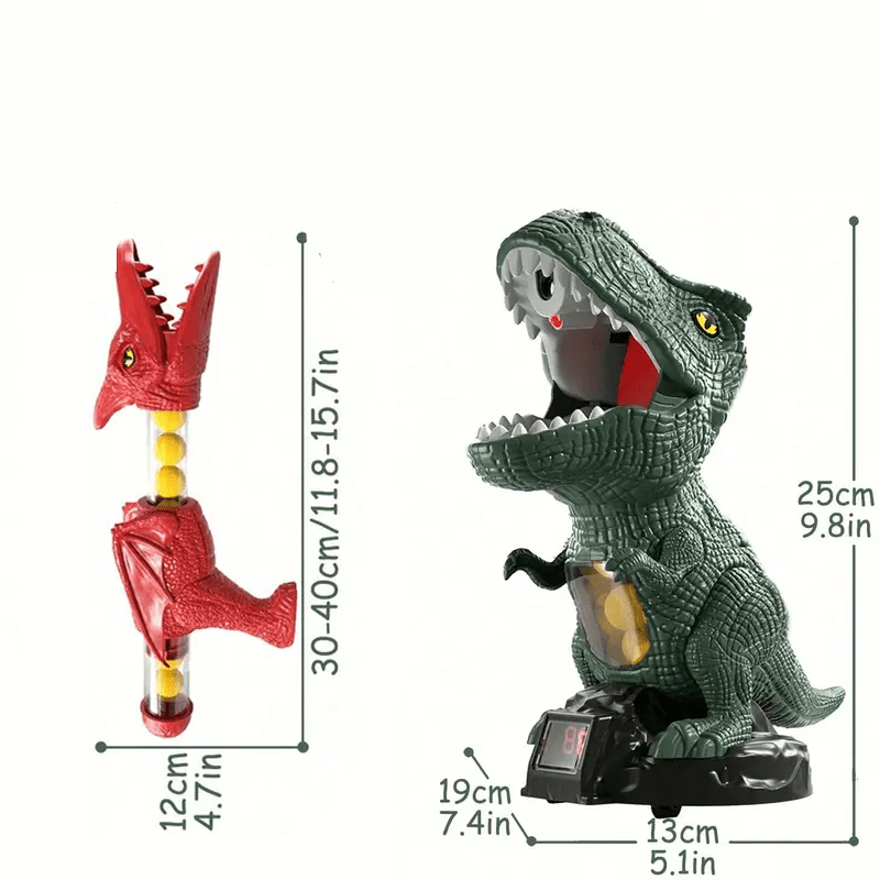 Gra celownicza dinozaur z piankowymi kulkami, wymiary zestawu
