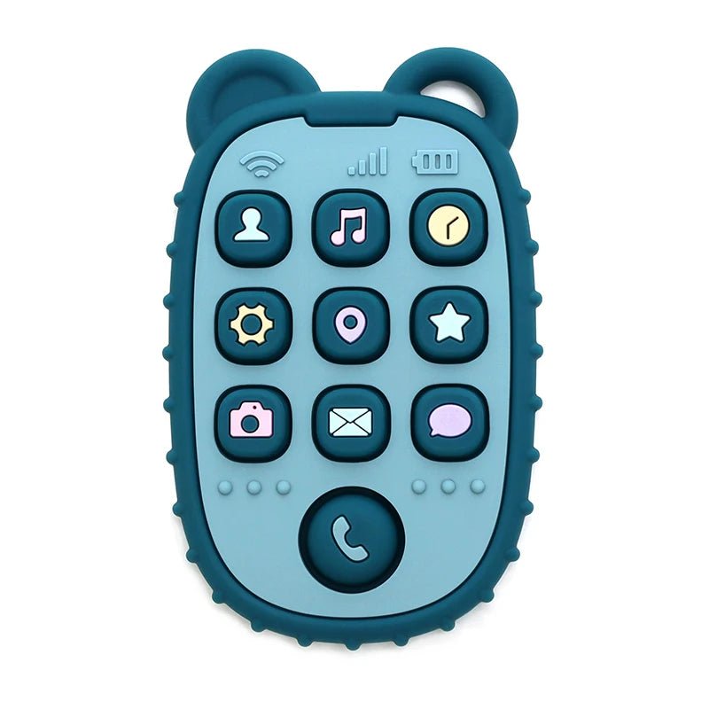 Gryzak silikonowy w kształcie telefonu, kolor niebieski