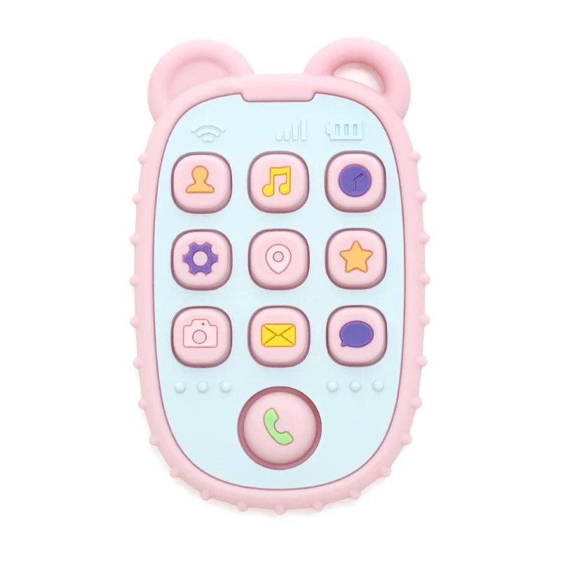 Gryzak silikonowy w kształcie telefonu, kolor różowy