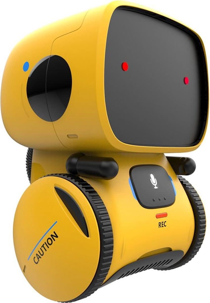 Interaktywny robot tańczący, robot żółty