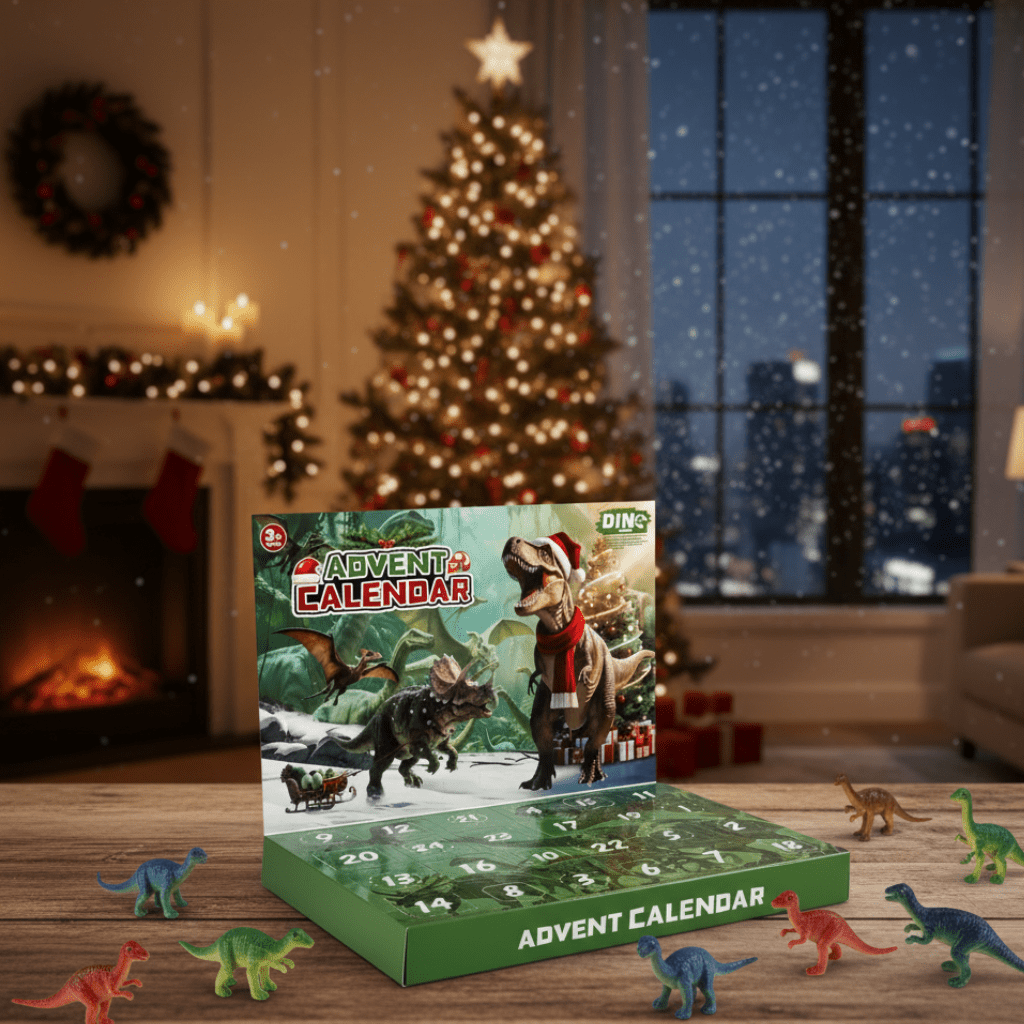 Kalendarz adwentowy z dinozaurami, kalendarz w pokoju
