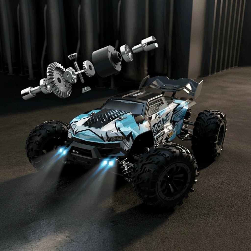 Monster truck zdalnie sterowany 1:16, model z bliska