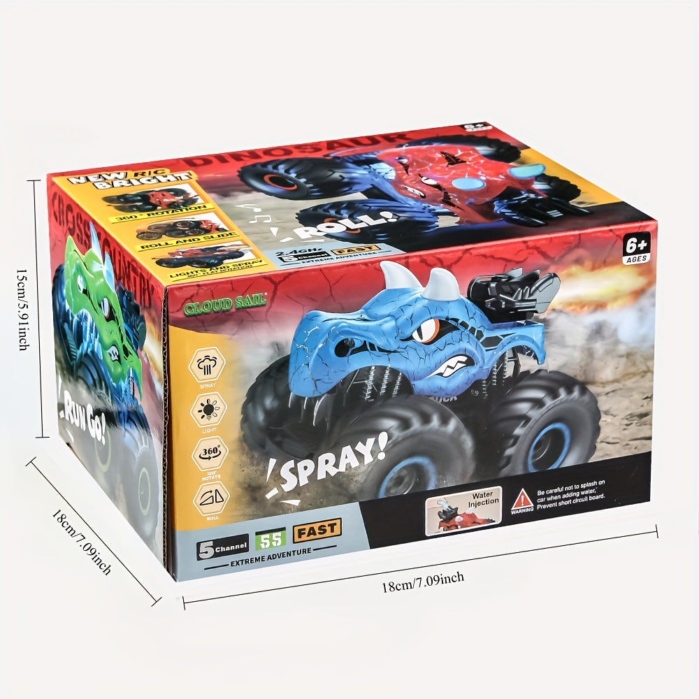 Monster truck zdalnie sterowany z głową dinozaura, opakowanie i wymiary