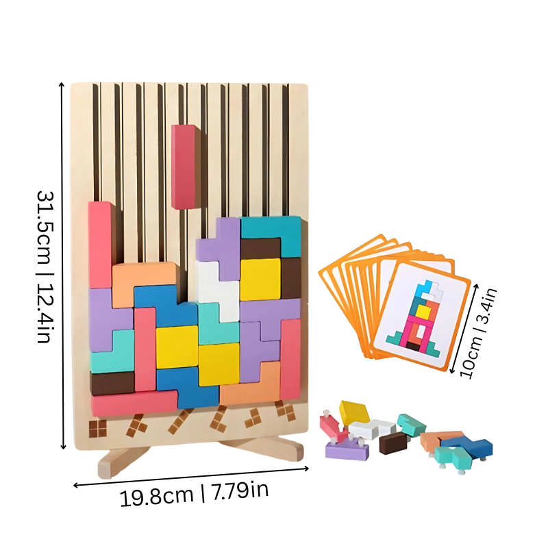 Montessori układanka z kolorami – drewniana zabawka do sortowania – widok produktu 4 | Kidartsy