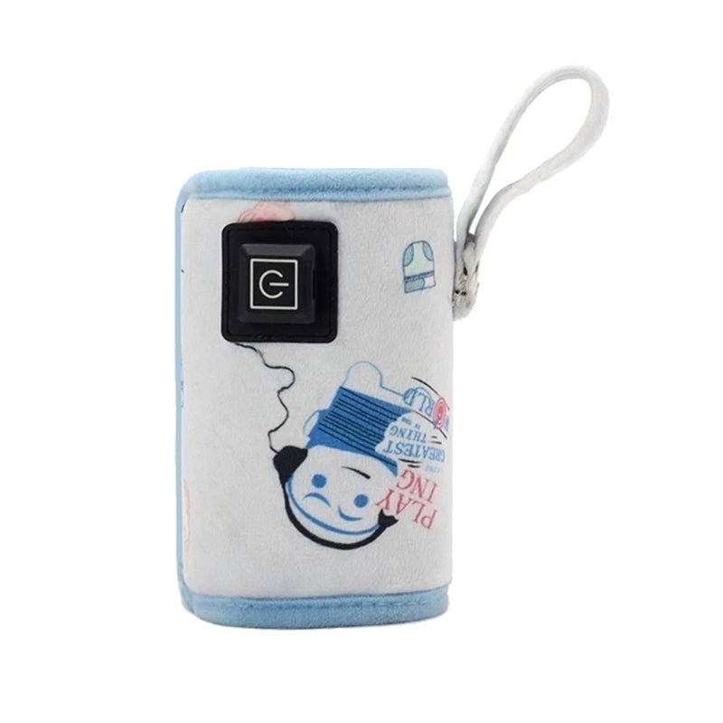 Podgrzewacz do butelek USB składany, wzór niebiesko-biały