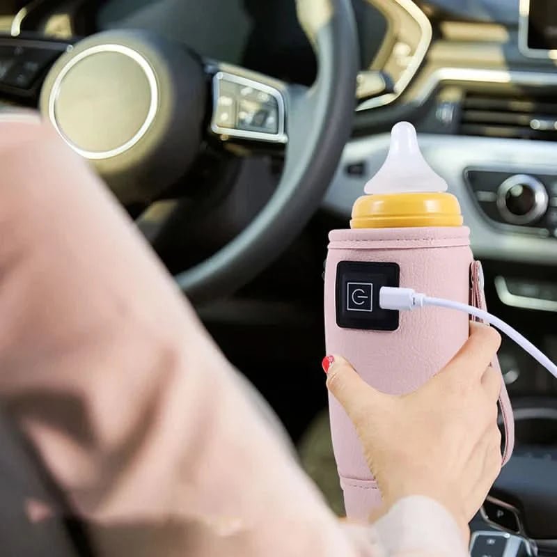 Podgrzewacz do butelek USB w formie otuliny, otulina w samochodzie