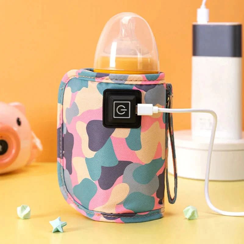 Podgrzewacz do butelek USB w formie otuliny, moro różowe