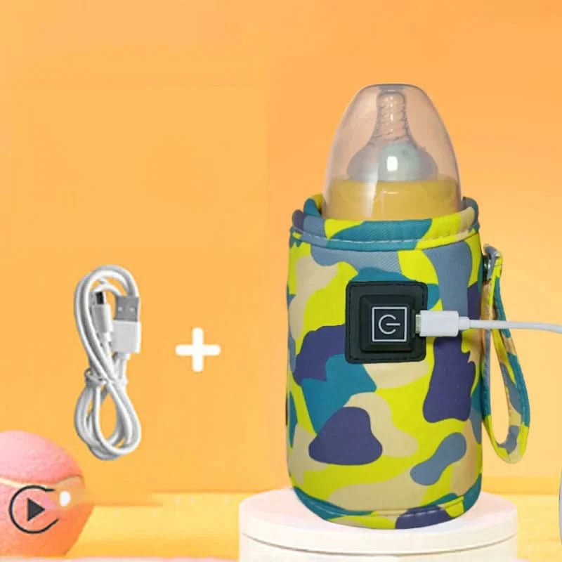 Podgrzewacz do butelek USB w formie otuliny, moro żółte