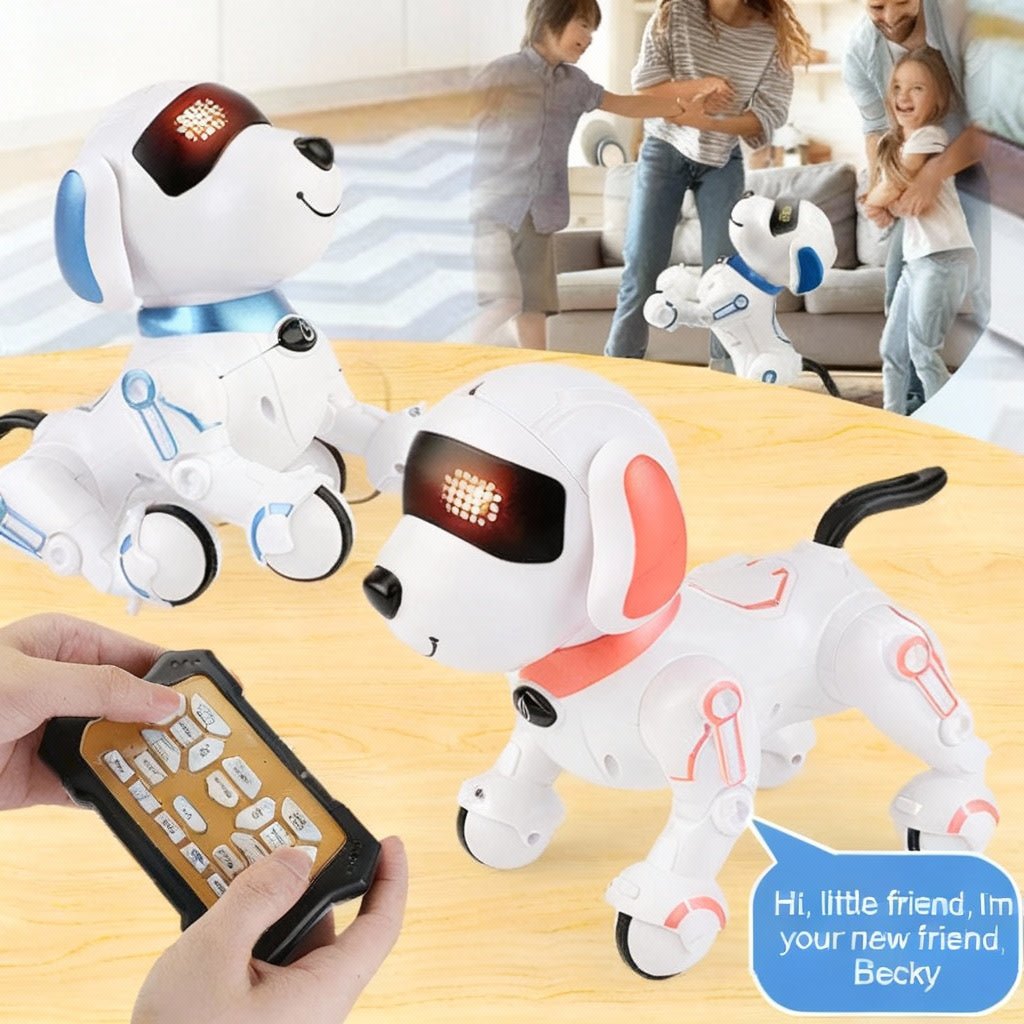 Robot piesek zdalnie sterowany, dwa roboty z pilotem