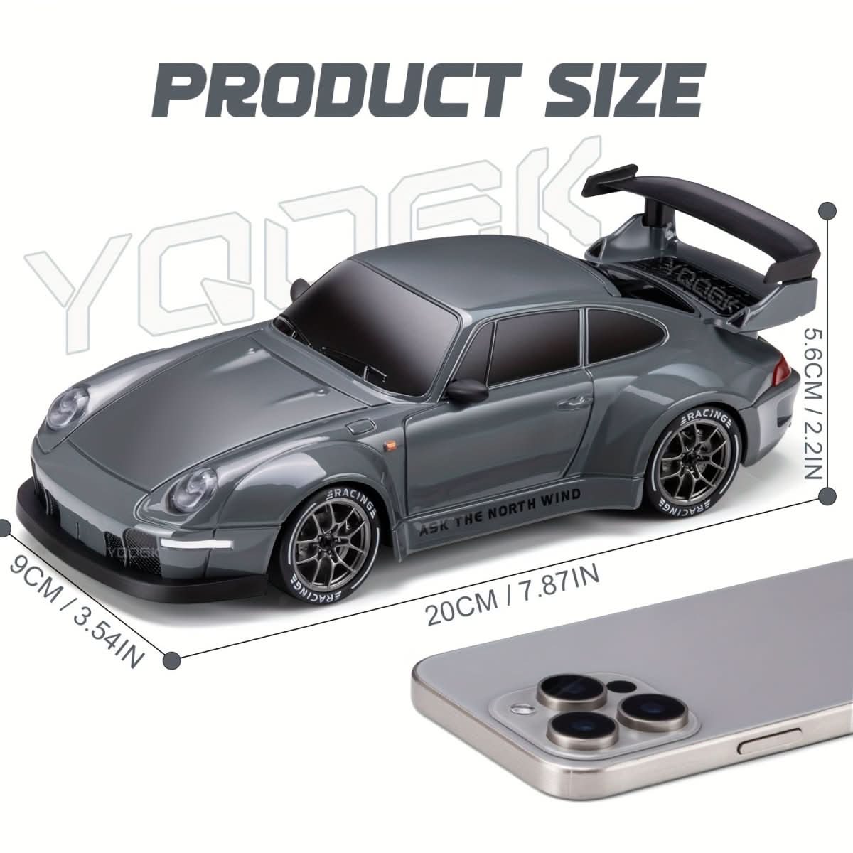 Samochód zdalnie sterowany do driftu 1:24, wymiary modelu
