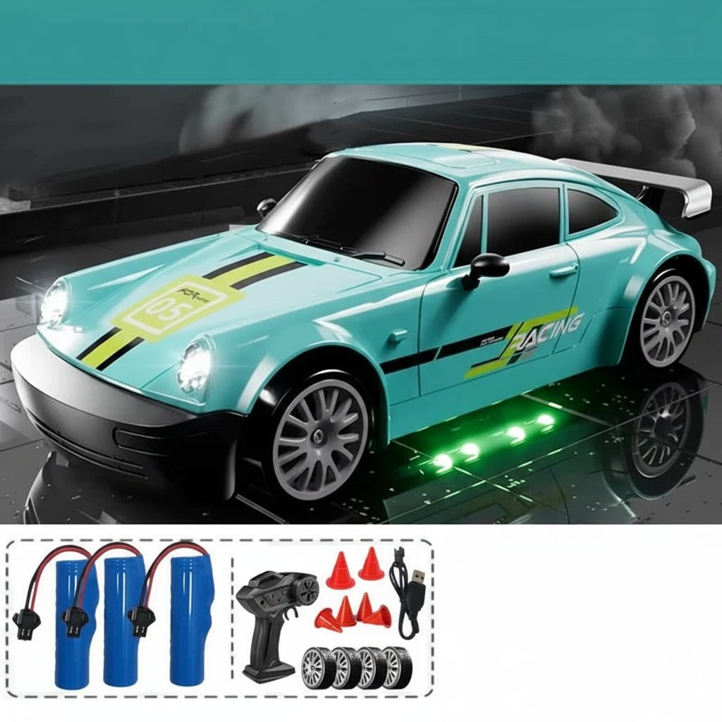 Samochód zdalnie sterowany do driftu 1:24, model miętowy z zestawem
