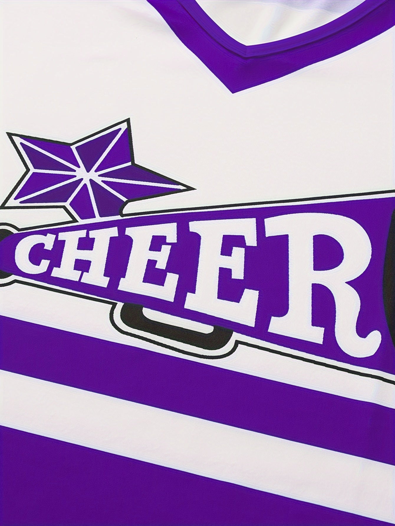 Strój cheerleaderki dla dziewczynki, nadruk na topie