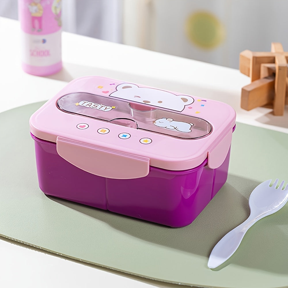 Szczelna lunchbox dla dzieci z 3 przegródkami – widok produktu 7 | Kidartsy