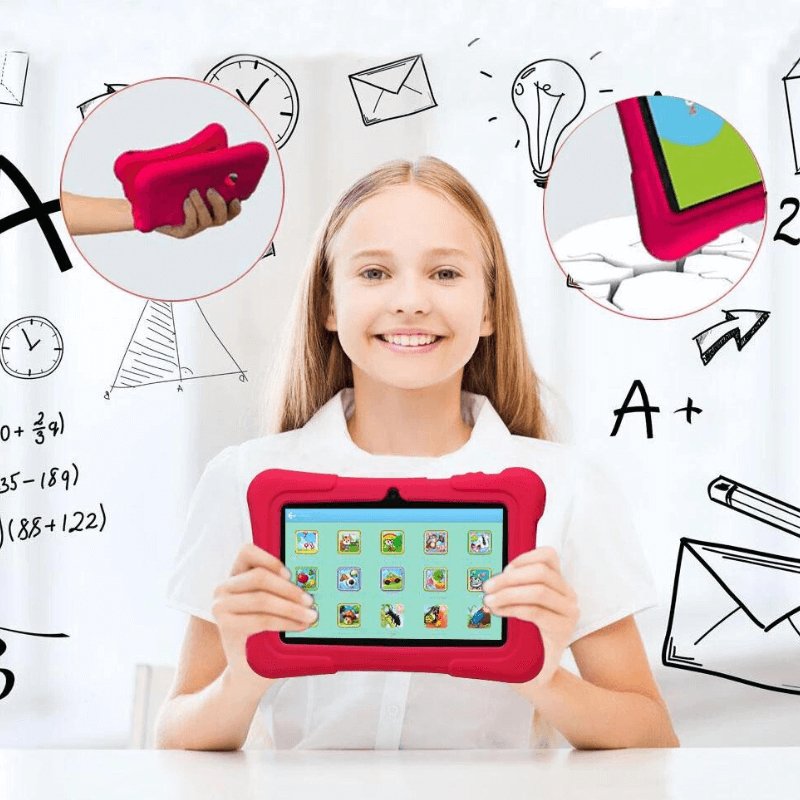 Tablet dla dzieci 7 cali, tablet w rękach dziecka