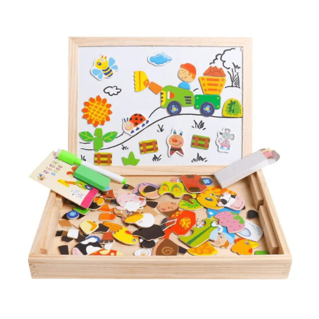 Tablica Montessori 2 W 1 Do Rysowania – Magnetyczna Tablica I Kredowa – widok produktu 4 | Kidartsy