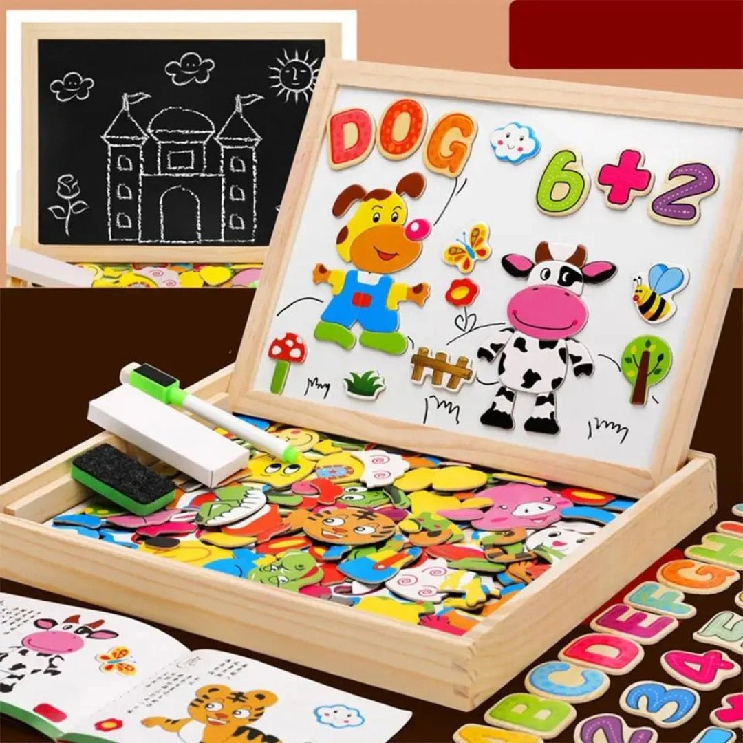 Tablica Montessori 2 W 1 Do Rysowania – Magnetyczna Tablica I Kredowa – widok produktu 6 | Kidartsy