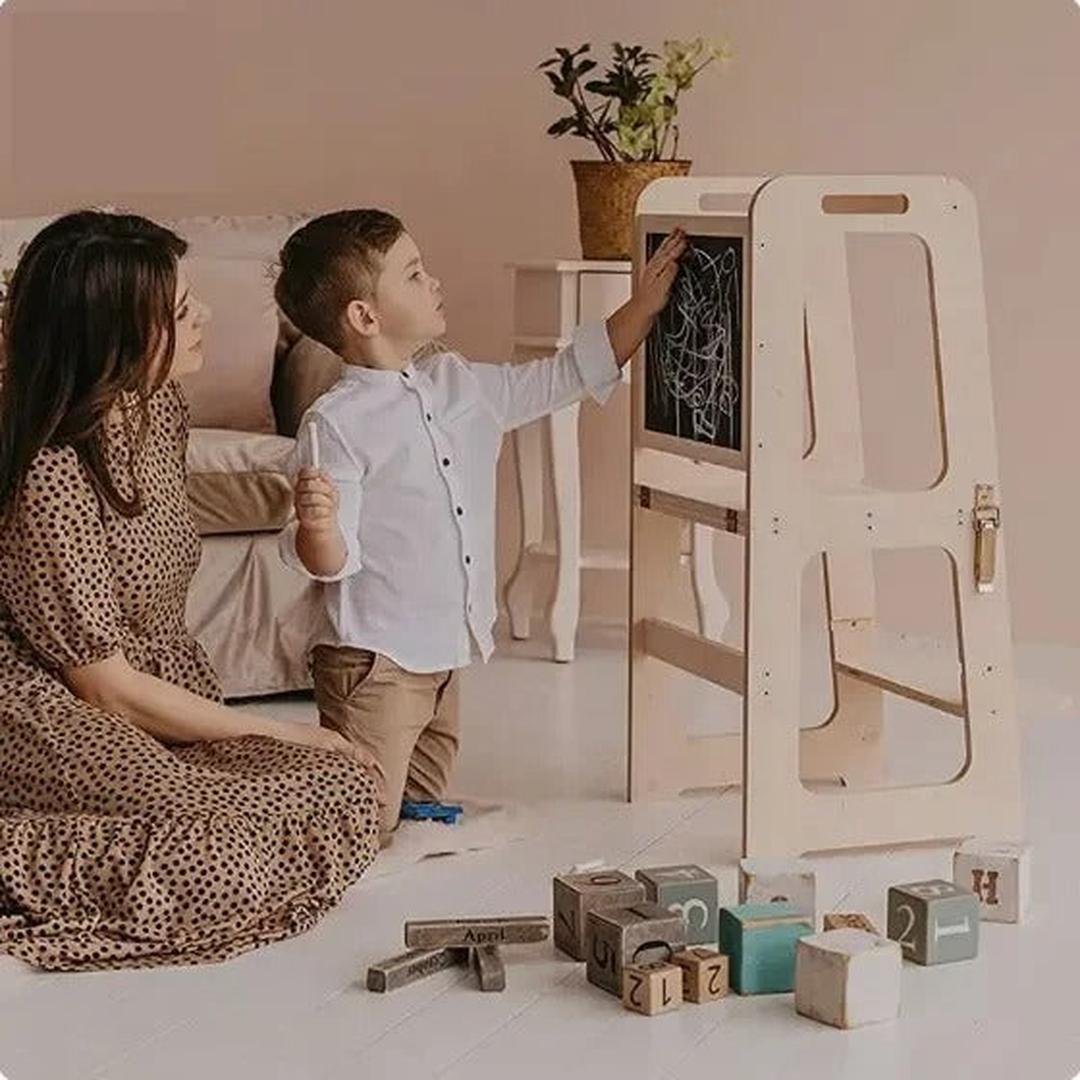 Wieża Edukacyjna 4w1 dla Maluchów – Wspinanie i Zabawa – widok produktu 3 | Kidartsy