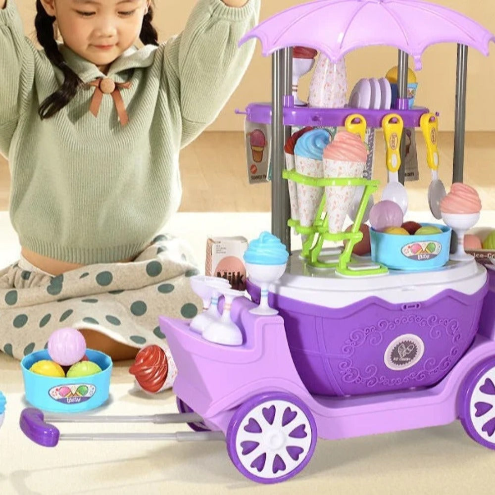 Wózek z lodami do zabawy w lodziarnię