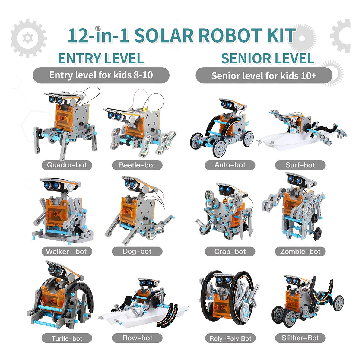 Zestaw konstrukcyjny robot solarny 12w1, dwanaście modeli