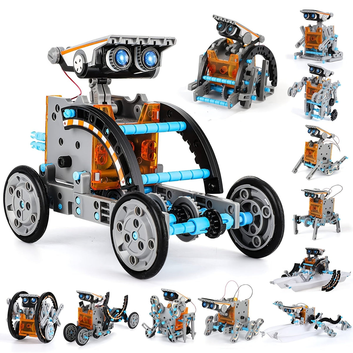 Zestaw konstrukcyjny robot solarny 12w1, wersja pomarańczowa