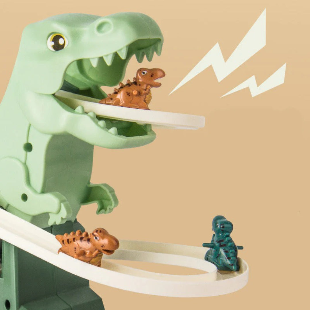Tor wyścigowy z dinozaurami, samochody z funkcją automatycznego wspinania