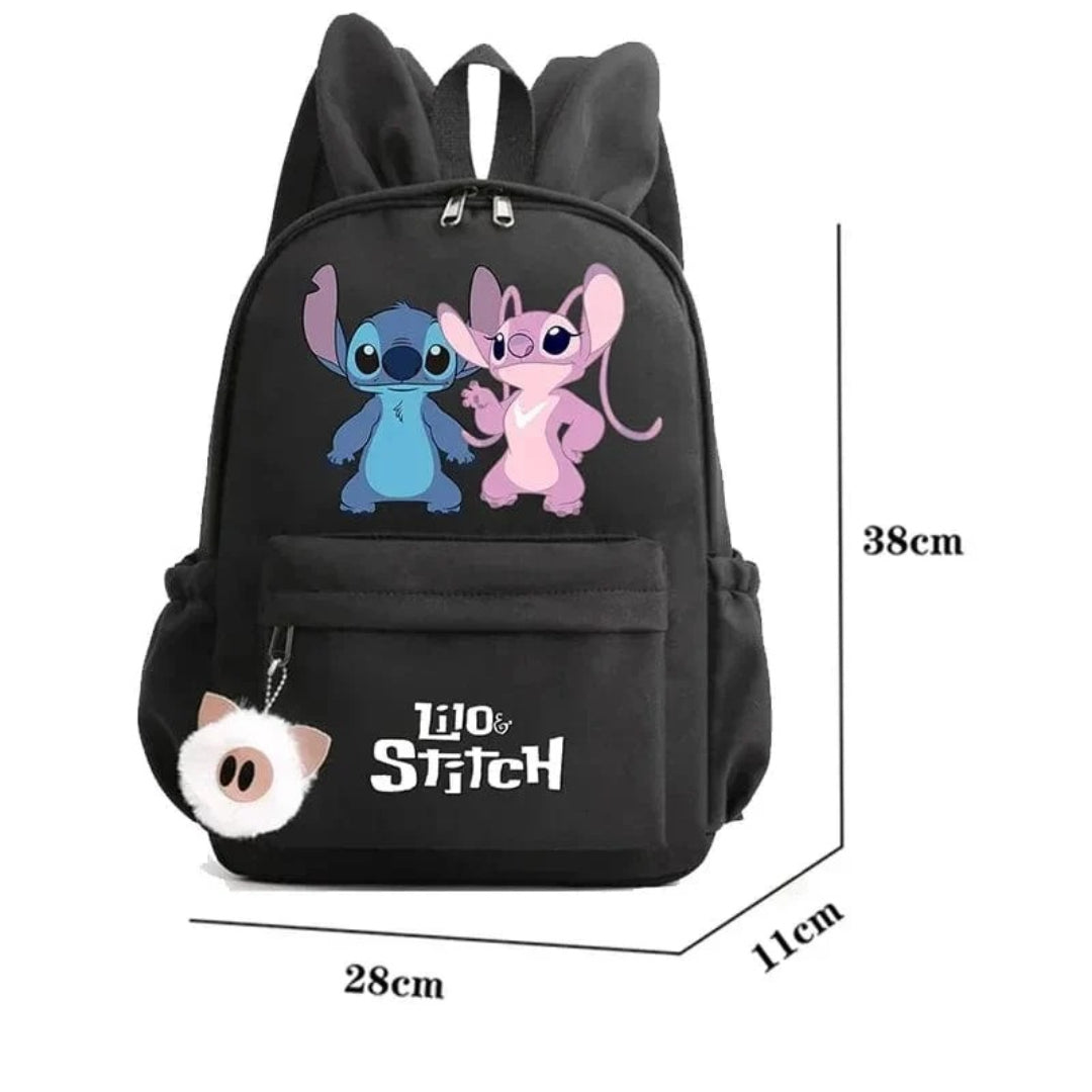 Plecak szkolny z brelokiem, torba Stitch
