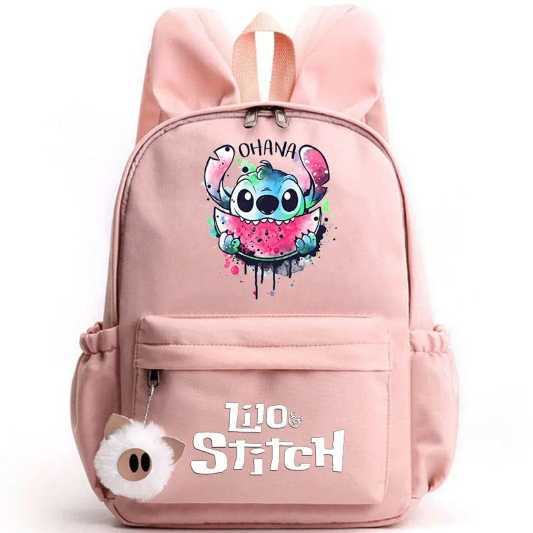 Plecak szkolny z brelokiem, torba Stitch