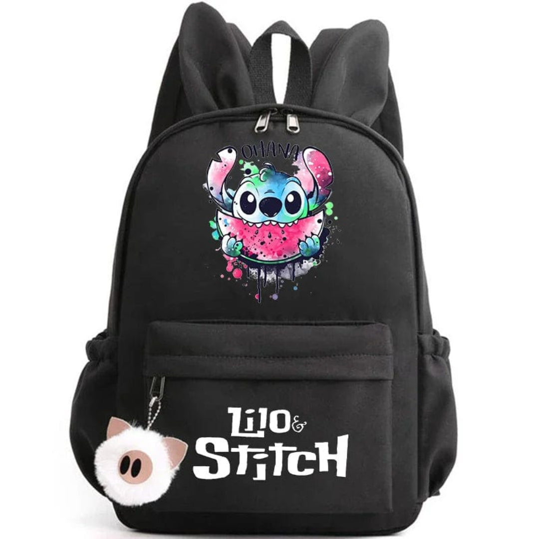 Plecak szkolny z brelokiem, torba Stitch