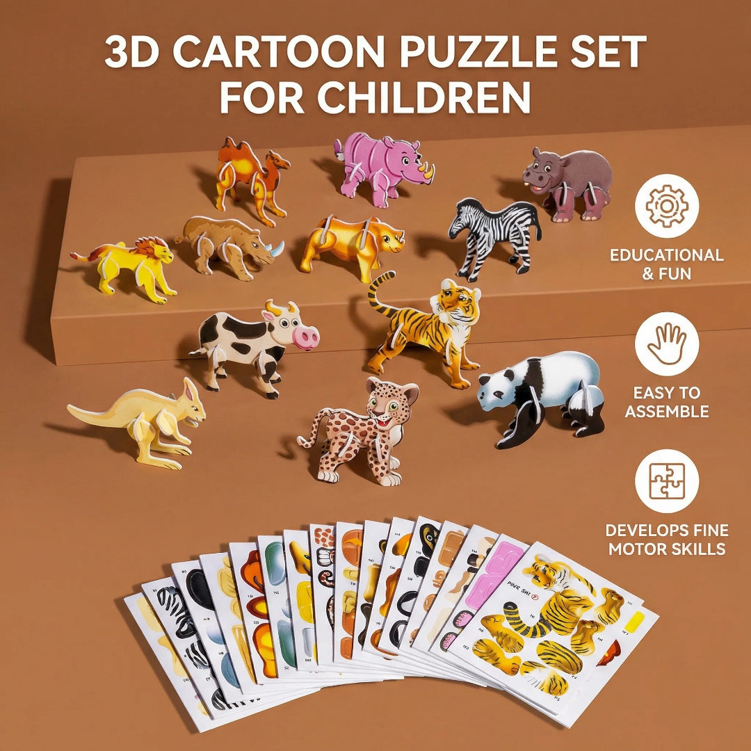 Puzzle 3D cartoon, zabawka konstrukcyjna dla dzieci